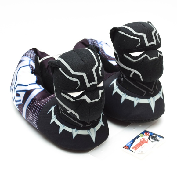 boys black panther slippers